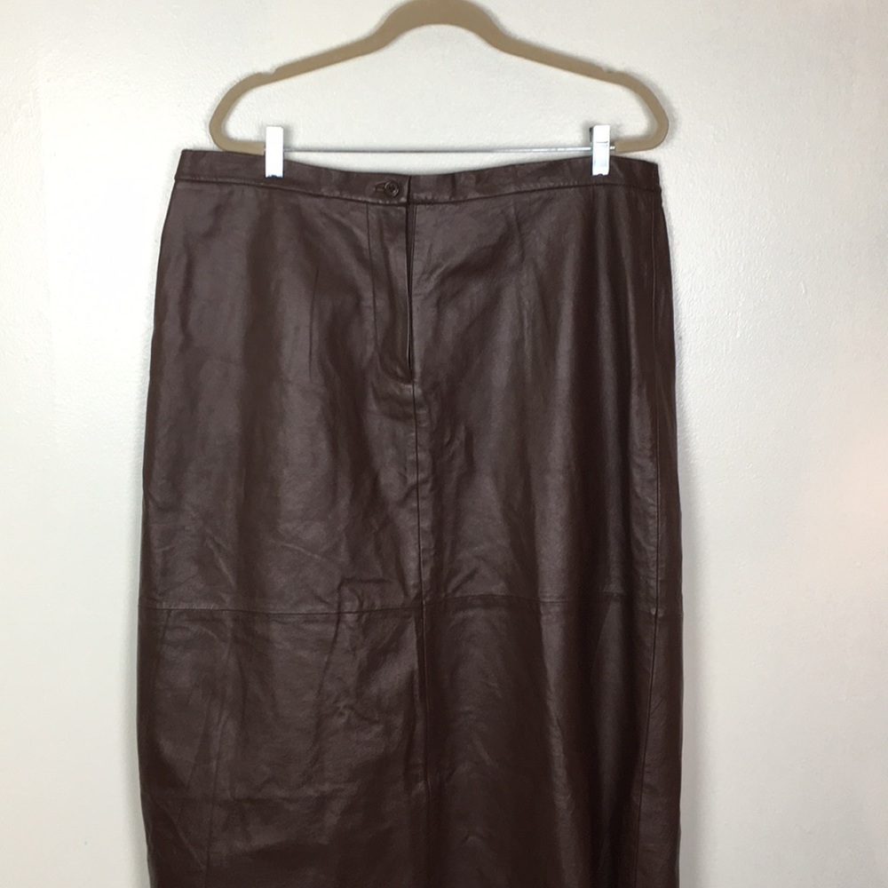 Venezia Brown Leather Skirt